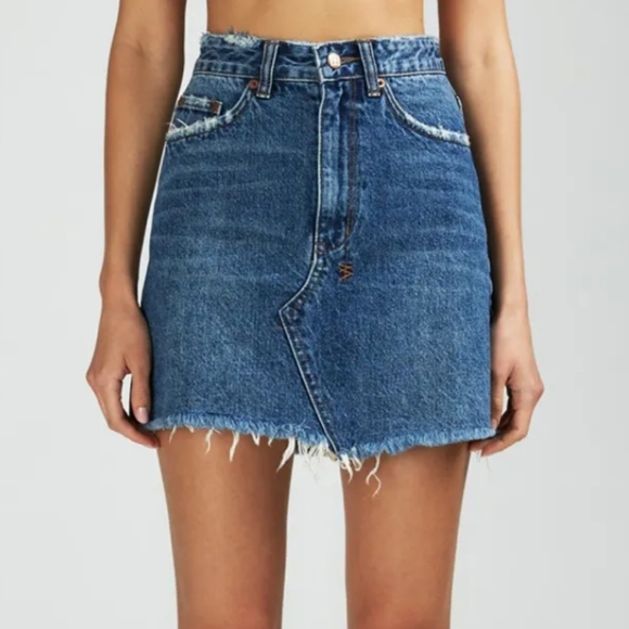Ksubi Hi Line Mini Denim Skirt in Elixir Blue Size 30 - Picture 2 of 11